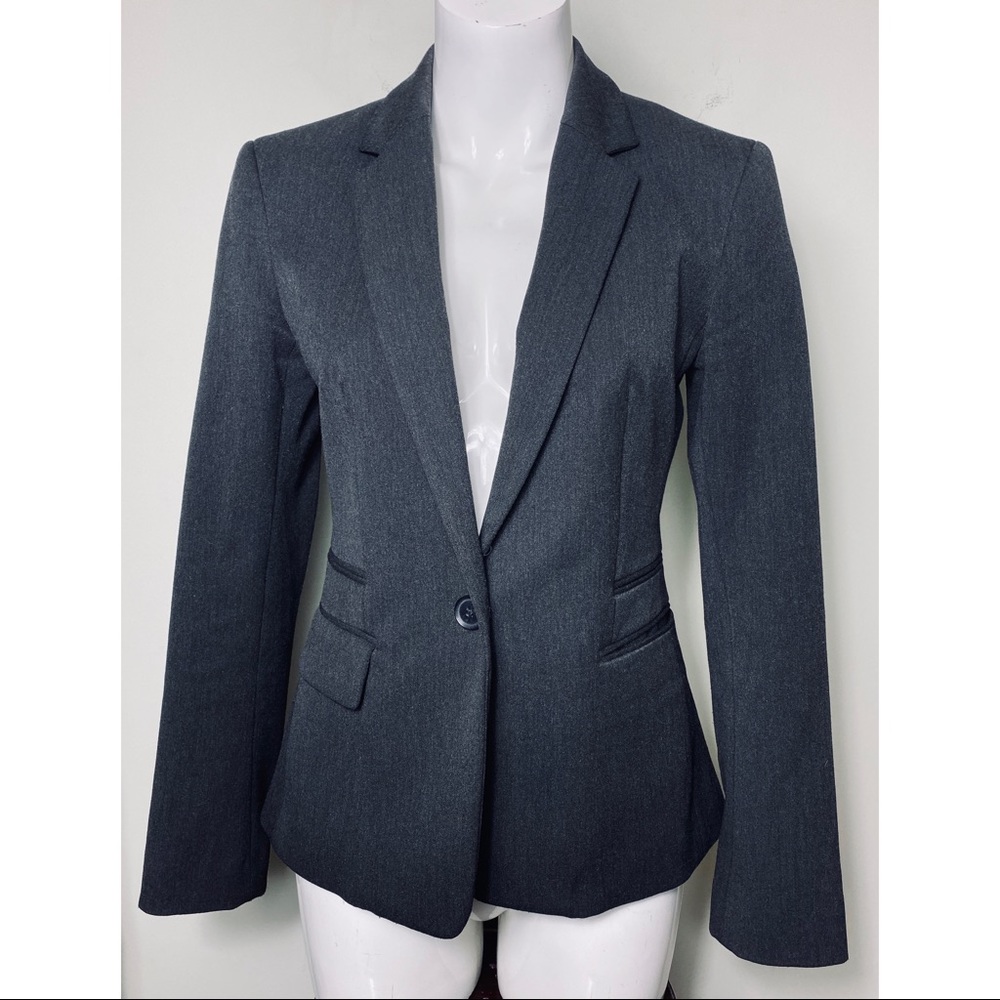 Express Charcoal Dark Grey Blazer Jacket Medium 6